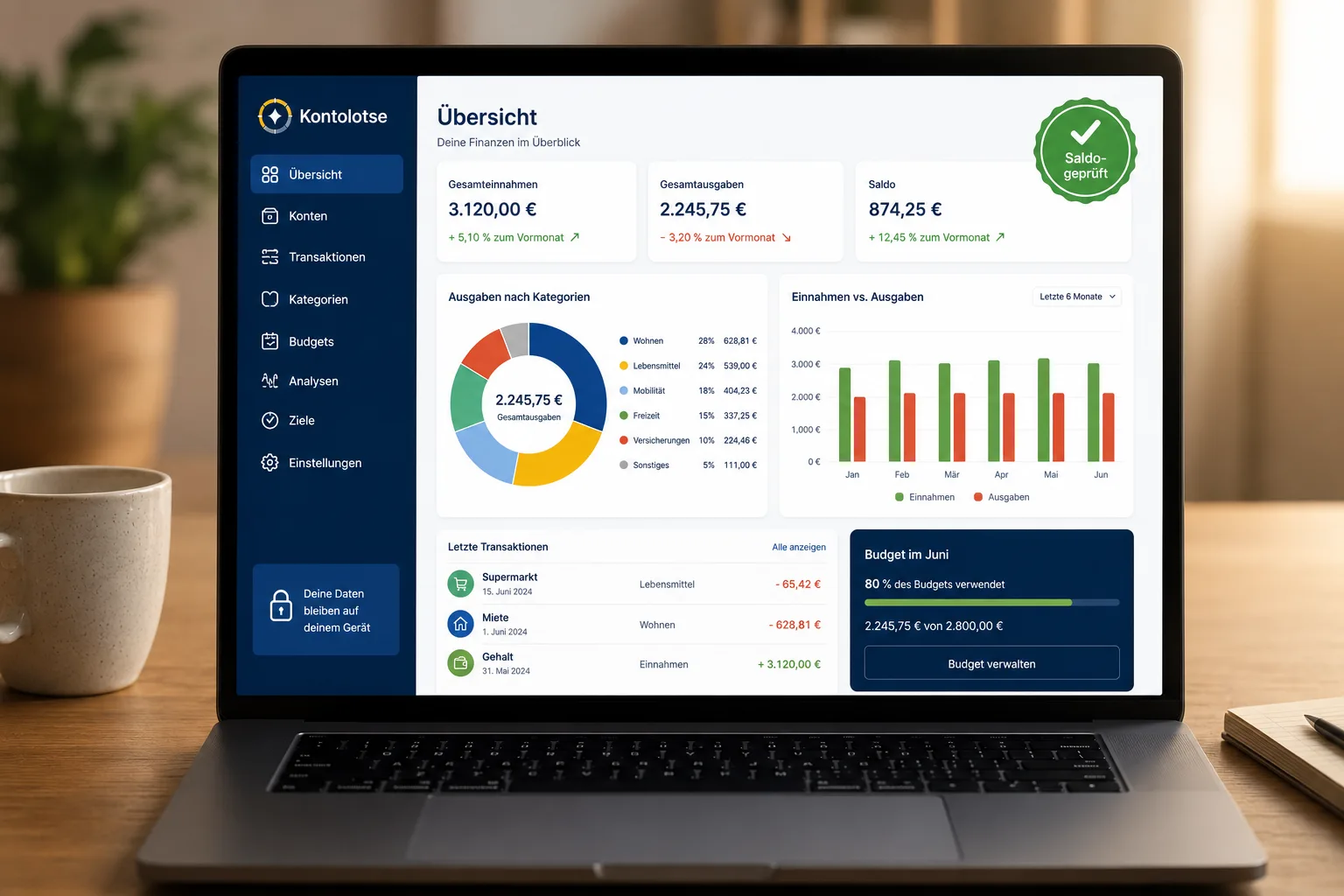Kontolotse Dashboard